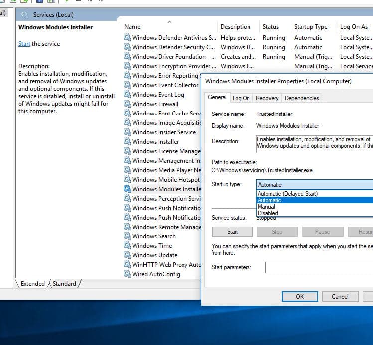 Windows Module Installer Service
