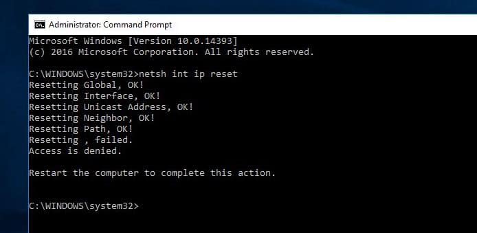 Command to Reset TCP IP Protocol