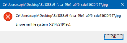 file systems error (-2147219196)