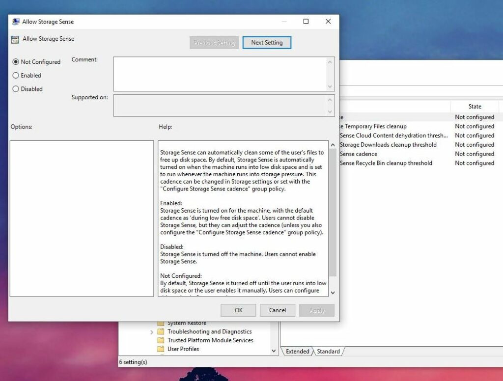 Disable Storage Sense In Windows 10