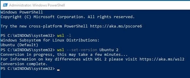Install a distro for WSL2