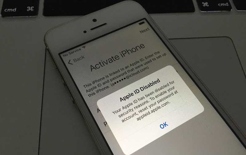 Your Apple ID has been disabled for security reasons.