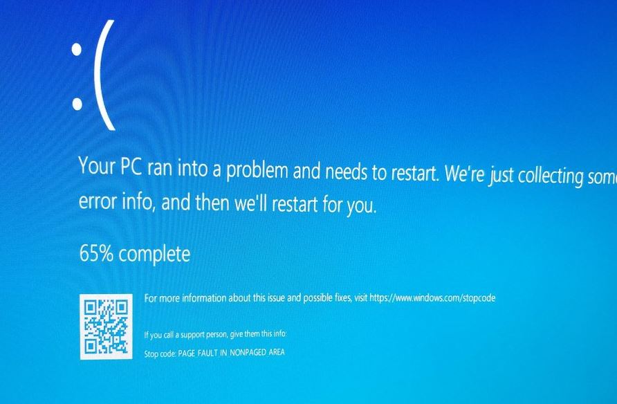 page fault in nonpaged area windows 10