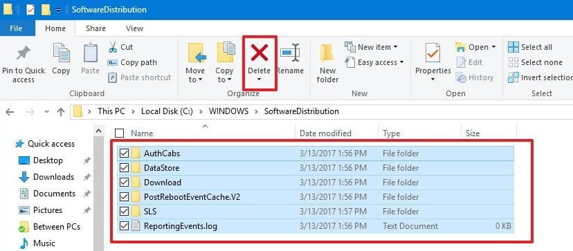 Delete Software Distribution Folder Data