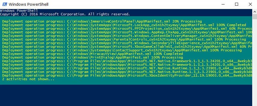 Re-register the missing apps using PowerShell