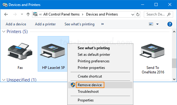 Remove printer
