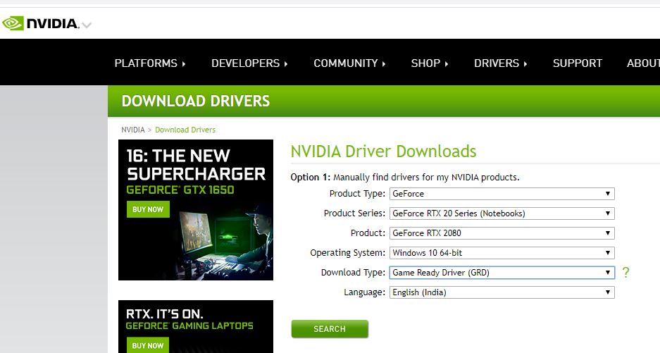 Download NVIDIA driver