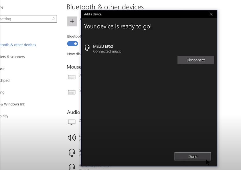 Disconnect Bluetooth device