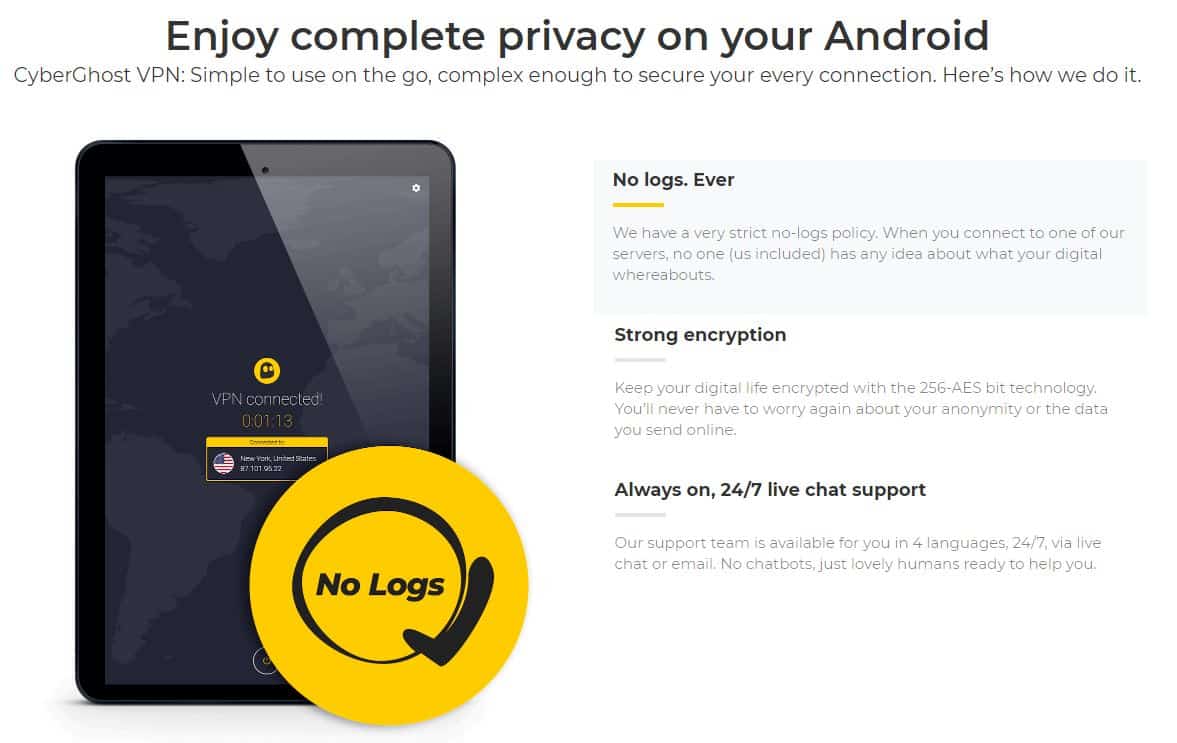 cyber ghost vpn for android