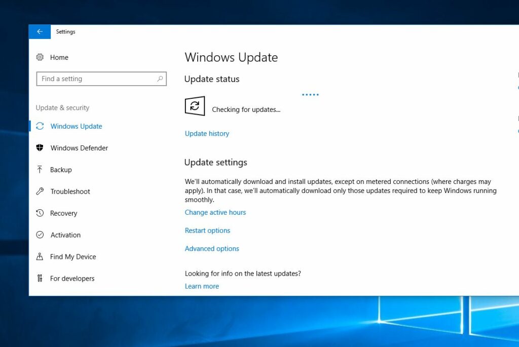 Windows 10 Update stuck downloading updates