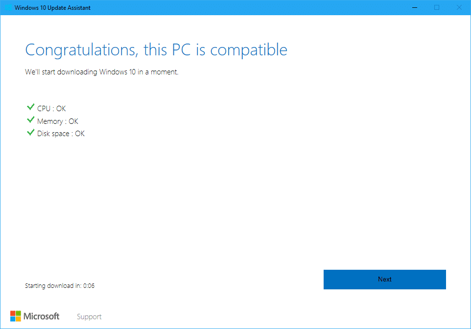 windows 10 upgrade assistant compatibility check