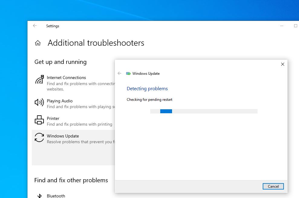 Windows update troubleshooter