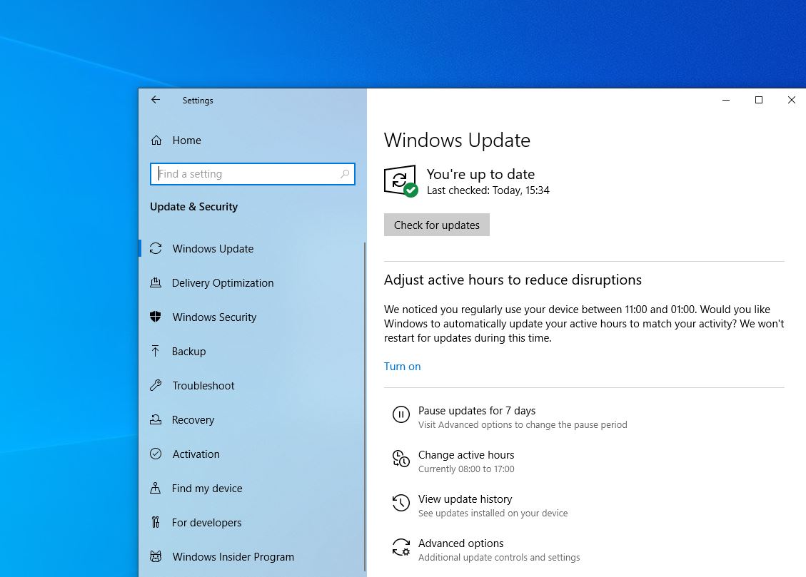 windows update for windows 10