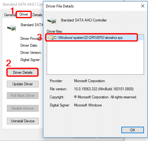 Check if running AHCI driver