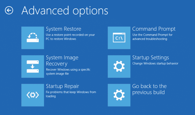 Advanced Boot options on windows 10