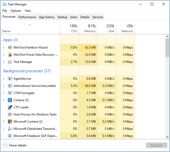 Windows 10 High Memory Usage