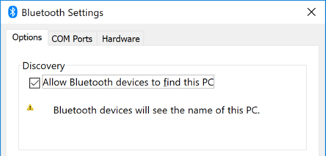 Allow Bluetooth Devices to Find Your PC
