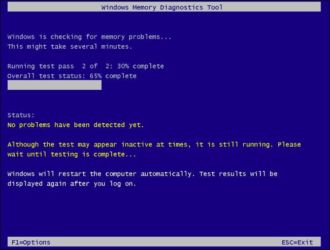 Run memory diagnostic test