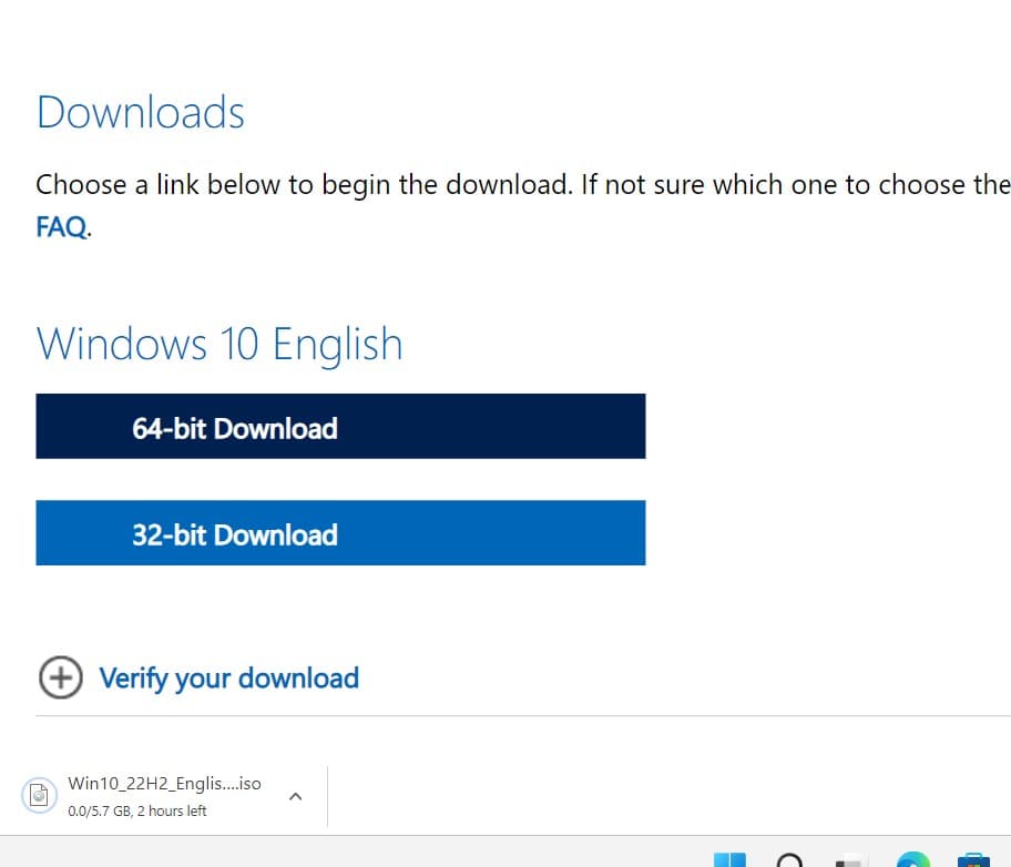 windows 10 22H2 ISO download
