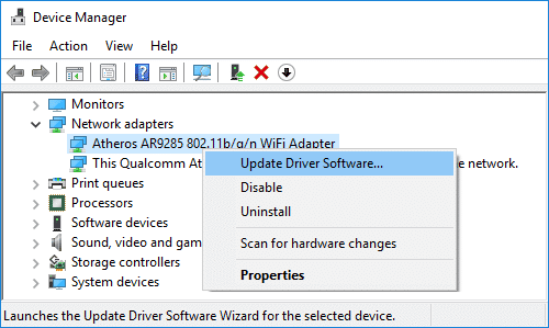 update wireless driver on windows 10