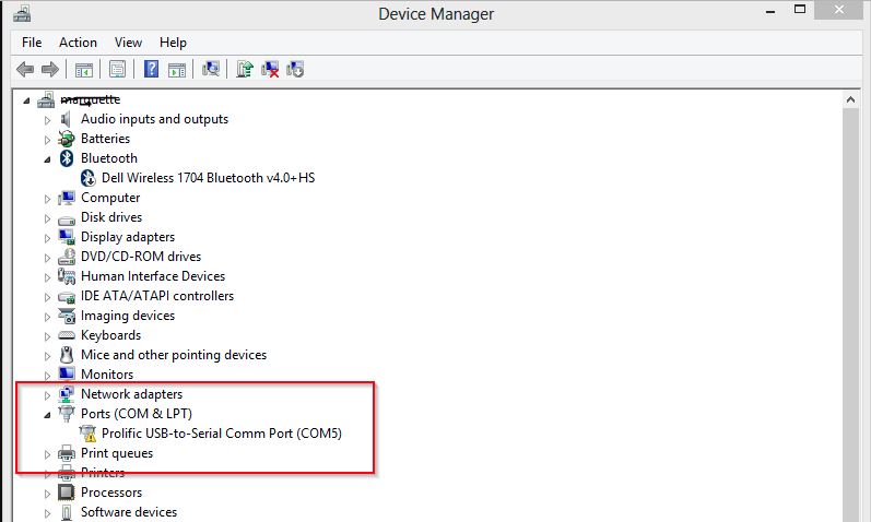 yellow tingle mark on installed device driver
