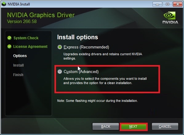 NVidia custom option