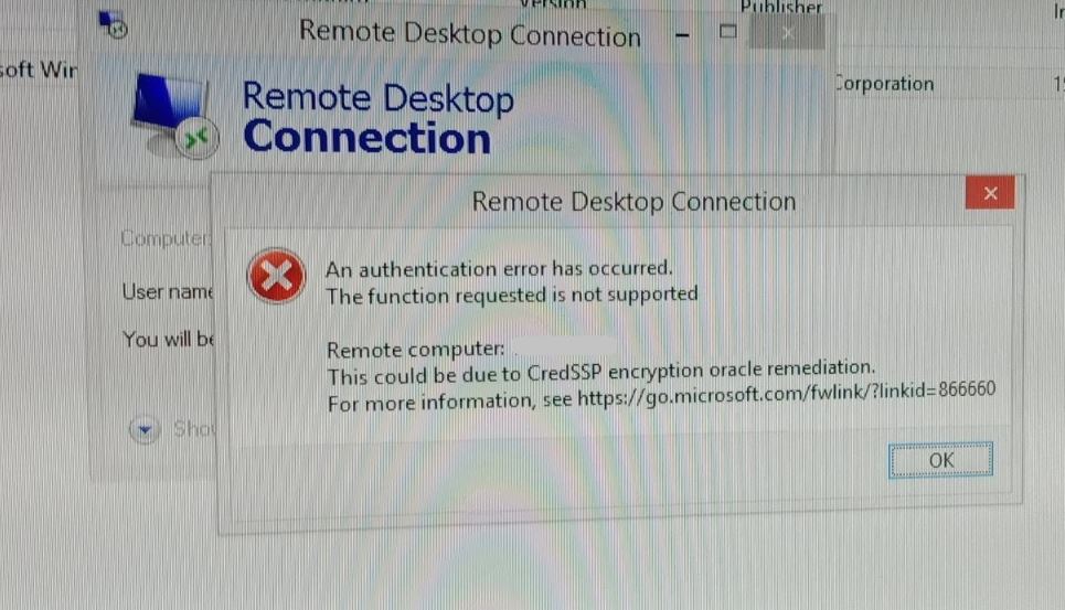 Remote desktop connection not working windows 10