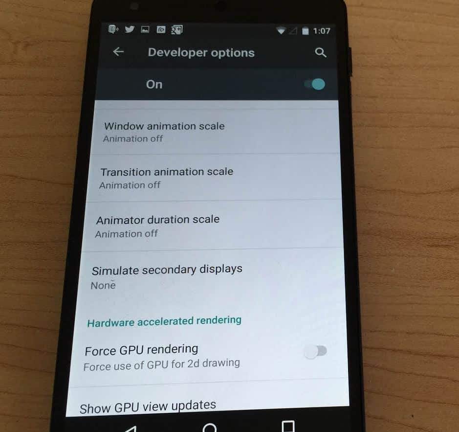 Disable Animations android