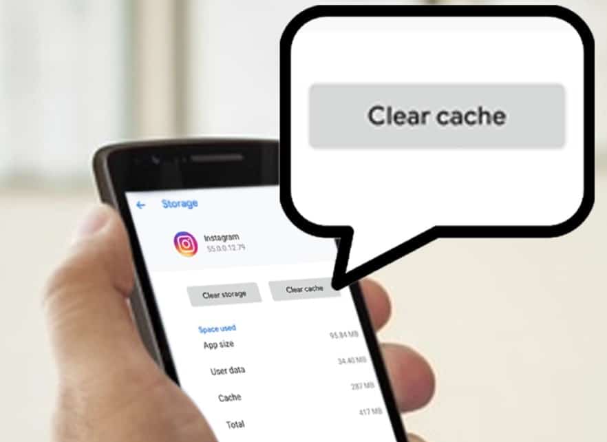 Clear Instagram cache