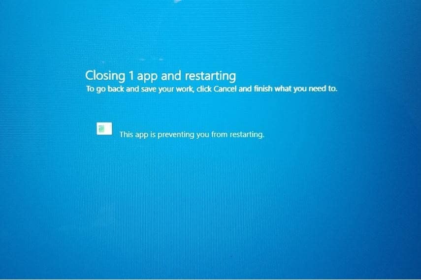 This App is Preventing Shutdown Windows 10