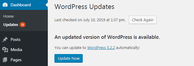 update WordPress