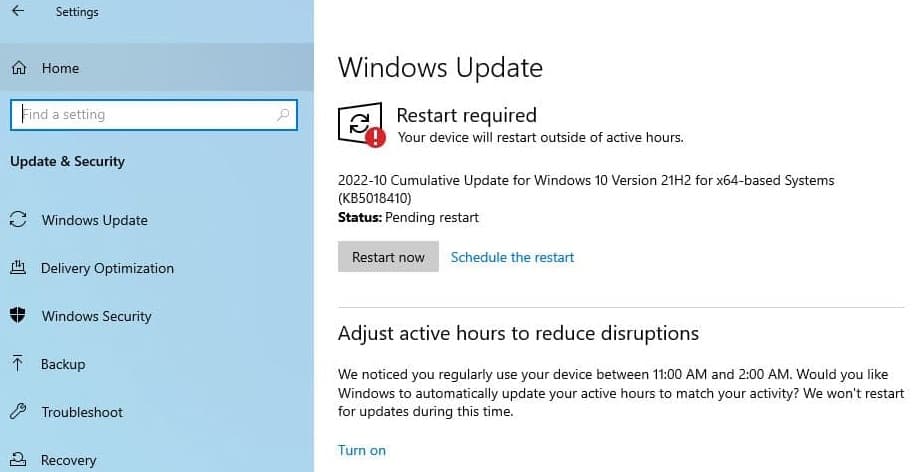 Windows 10 update 