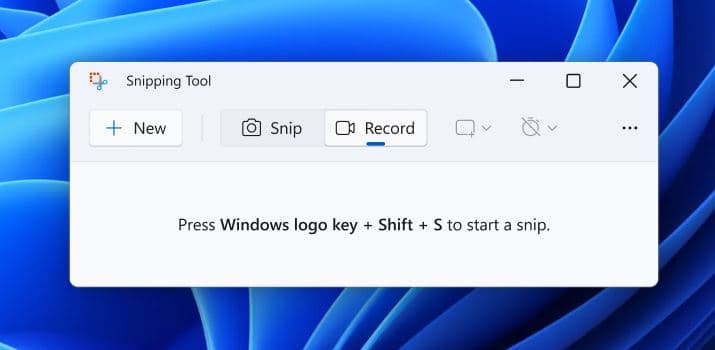 Snipping tool record video