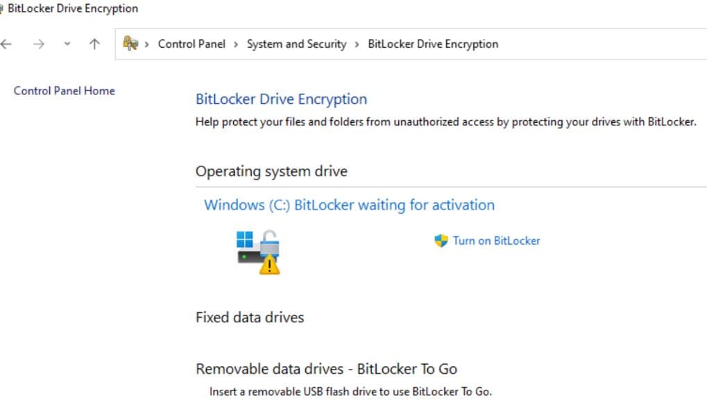 Bitlocker drive encryption