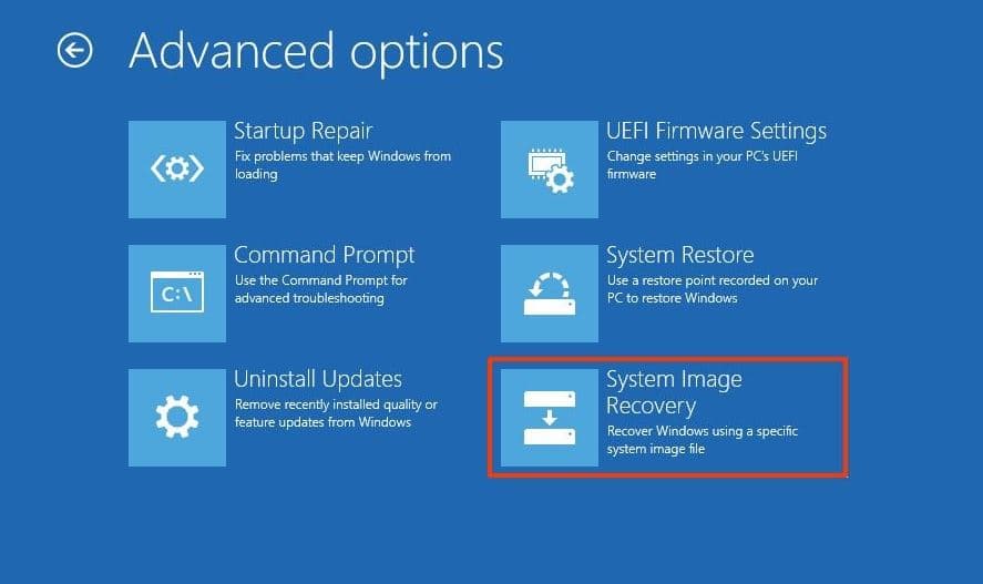 System image recovery windows 11