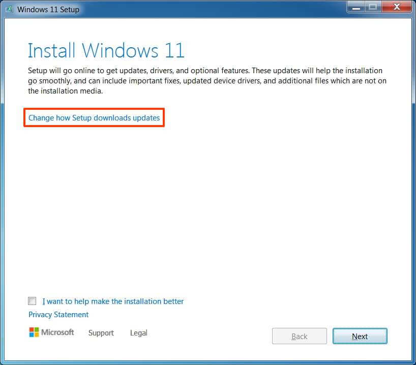 Change how Windows Setup downloads updates