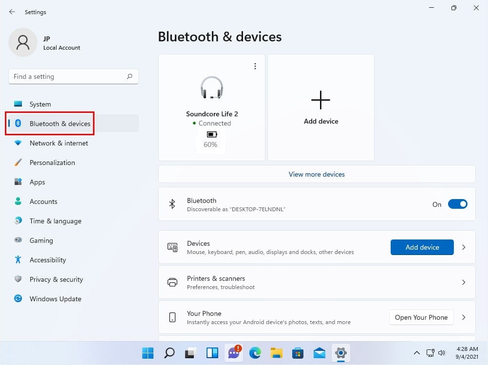 Enable Bluetooth windows 11